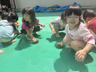 きれいになったかな、楽しいね