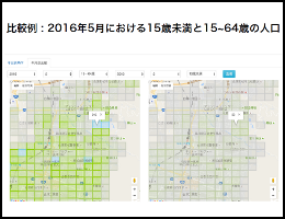 人口メッシュのプロット　また、開発において簡易的に人口メッシュを扱えるライブラリの開発