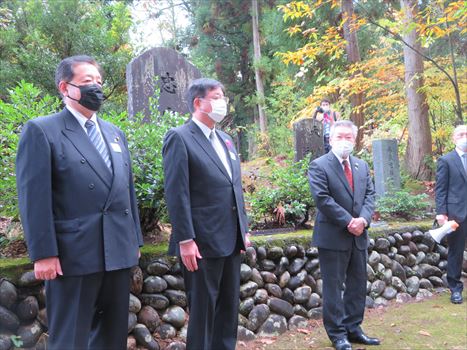 浦柄神社での小千谷市長ごあいさつ