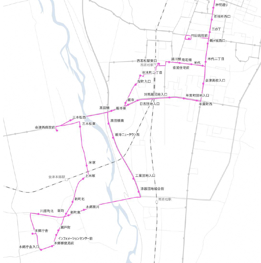 本郷循環線再編前地図
