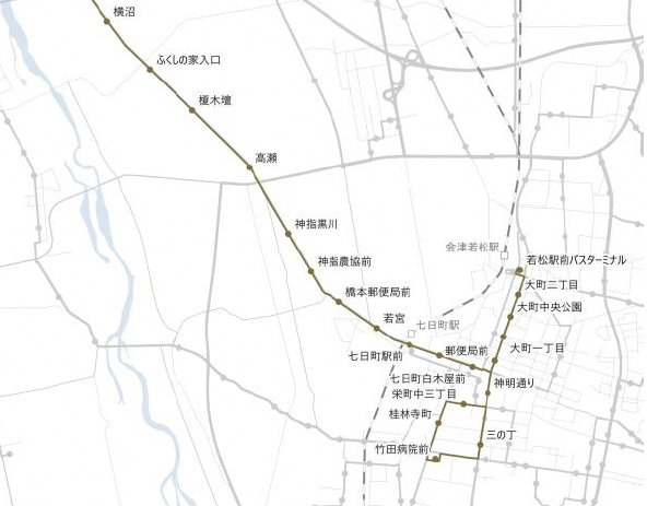 若松-坂下線再編前地図