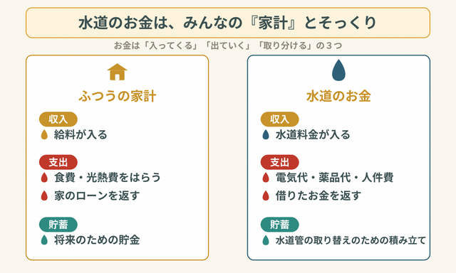 01_家計とそっくり 水道のお金は、みんなの家計とそっくり