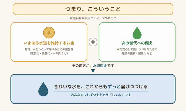 04_まとめ つまり、こういうこと。水道料金が支える二つのこと